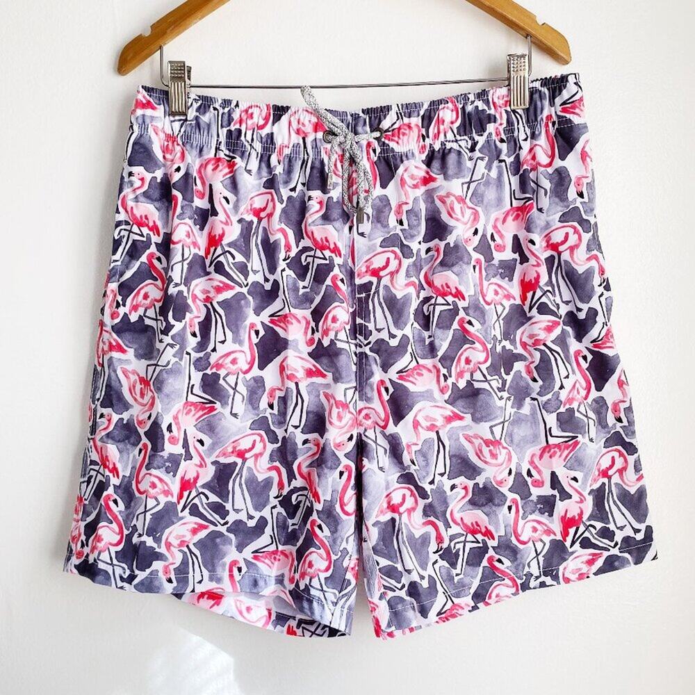 Vintage Summer Flamingo Mens Swim Shorts Size XXL